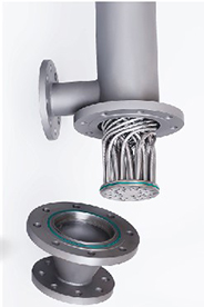 Dismountable helical threaded tube heat exchanger
