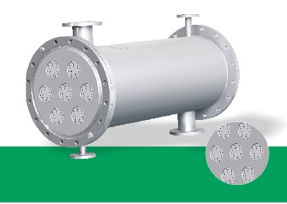 Helical threaded tube bundle type tubular heat